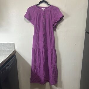 Time and Tru Purple Raglan Sleeve Midi Sundress size L 12/14